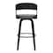 Armen Living Shelly 30" Bar Height Swivel Gray Faux Leather and Black Wood Bar Stool LCSHBAGRBL30 - alternate 2